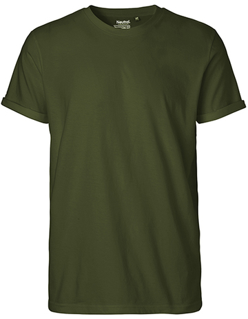 Herren-T-Shirt mit hochkrempelbaren Ärmeln - Militär