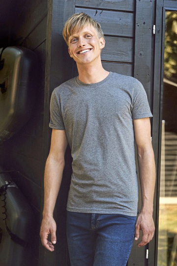 Herren-T-Shirt mit hochkrempelbaren Ärmeln