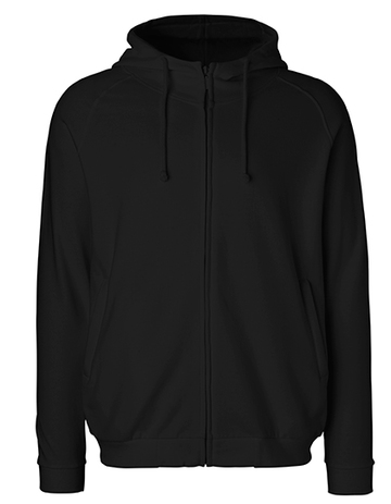 Unisex-Hoodie mit verdecktem Reißverschluss - Schwarz