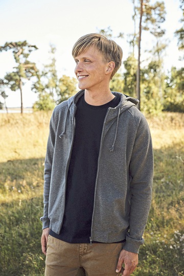 Unisex-Hoodie mit verdecktem Reißverschluss