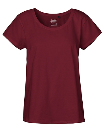 Damen-T-Shirt mit lockerer Passform - Bordeaux