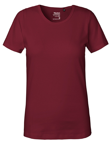 Damen-Interlock-T-Shirt - Bordeaux