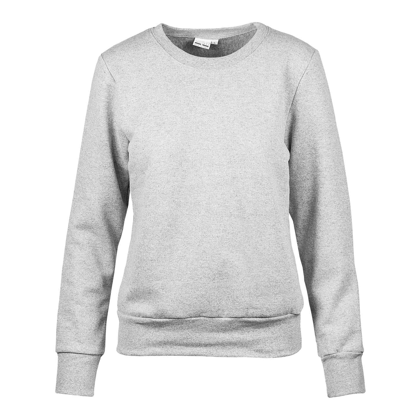 Damen-Sweatshirt, Material: 70 % Baumwolle, 30 % Polyester, 280 g/m², Schwarz, Größe S - 75 - Asche
