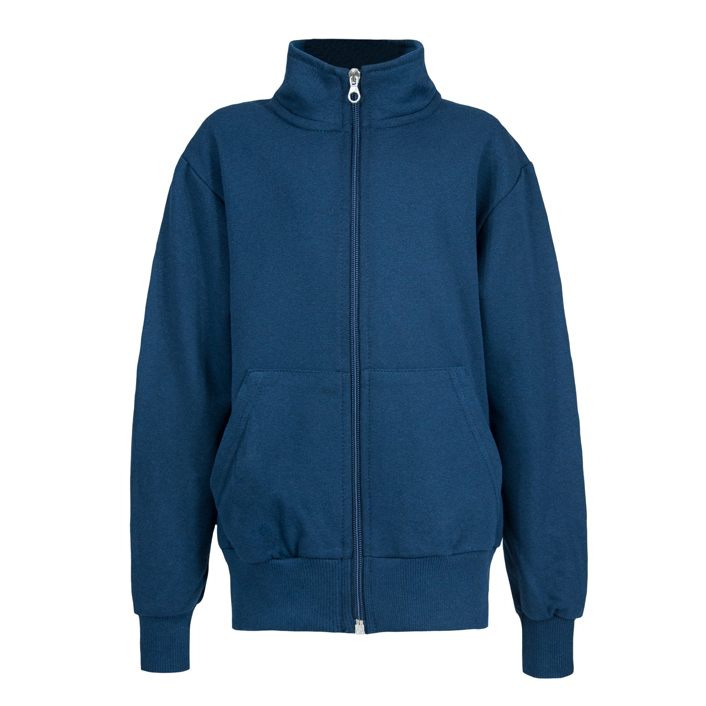 Kinder-Sweatshirt, Fleece/Tattoo, 70 % Baumwolle, 25 % Polyester, 5 % Elastan, 255 g, Blau, Größe XXS - 18 - Blau