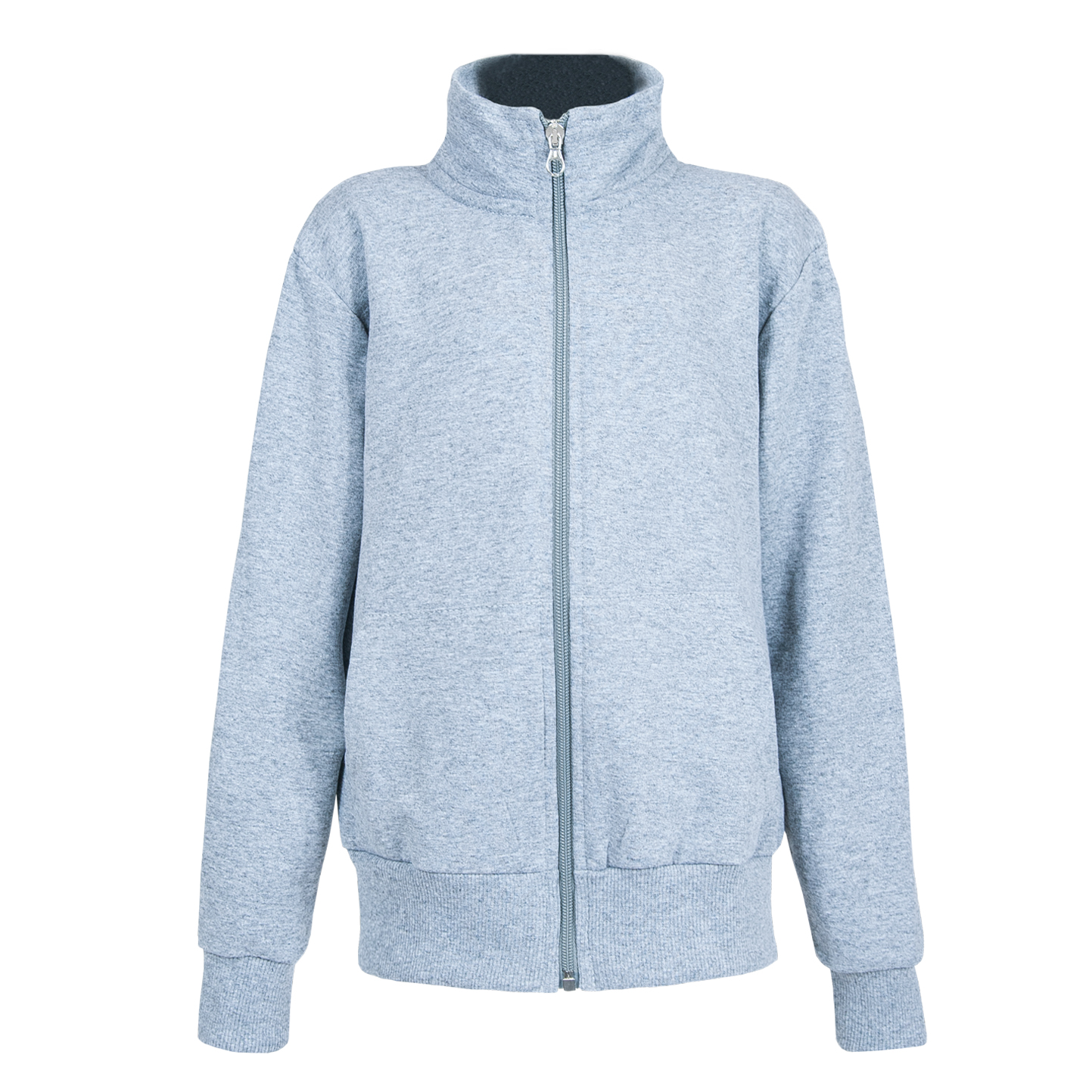 Kinder-Sweatshirt, Fleece/Tattoo, 70 % Baumwolle, 25 % Polyester, 5 % Elastan, 255 g, Blau, Größe XXS - 75 - Asche
