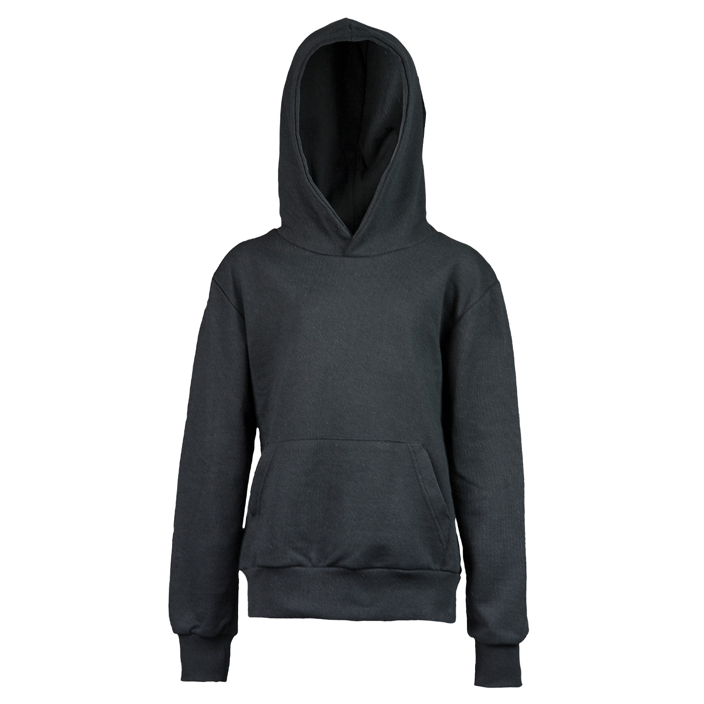 Kinder-Sweatshirt mit Kapuze, 70 % Baumwolle, 30 % Polyester, 280 g/m², Schwarz, Größe XXS (1–2 Jahre) - Schwarz
