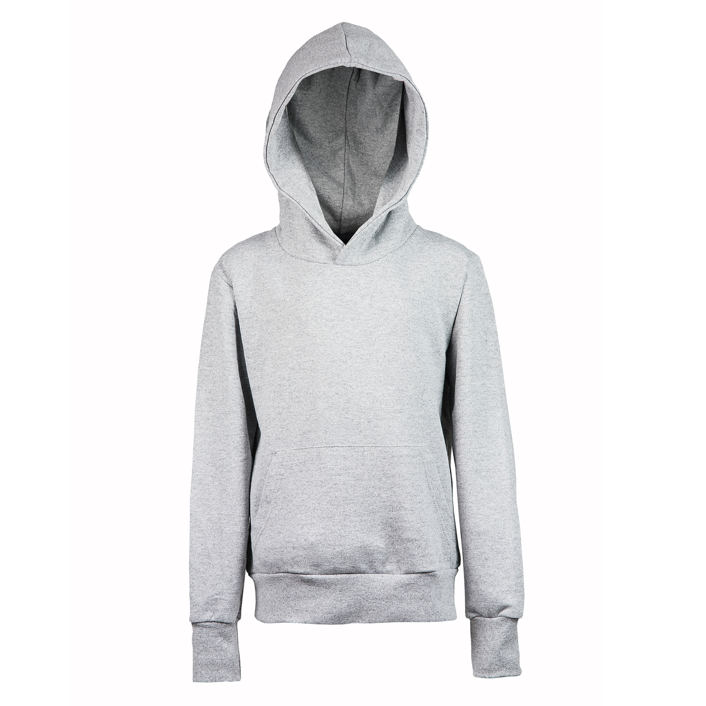 Kinder-Sweatshirt mit Kapuze, 70 % Baumwolle, 30 % Polyester, 280 g/m², Schwarz, Größe XXS (1–2 Jahre) - Asche