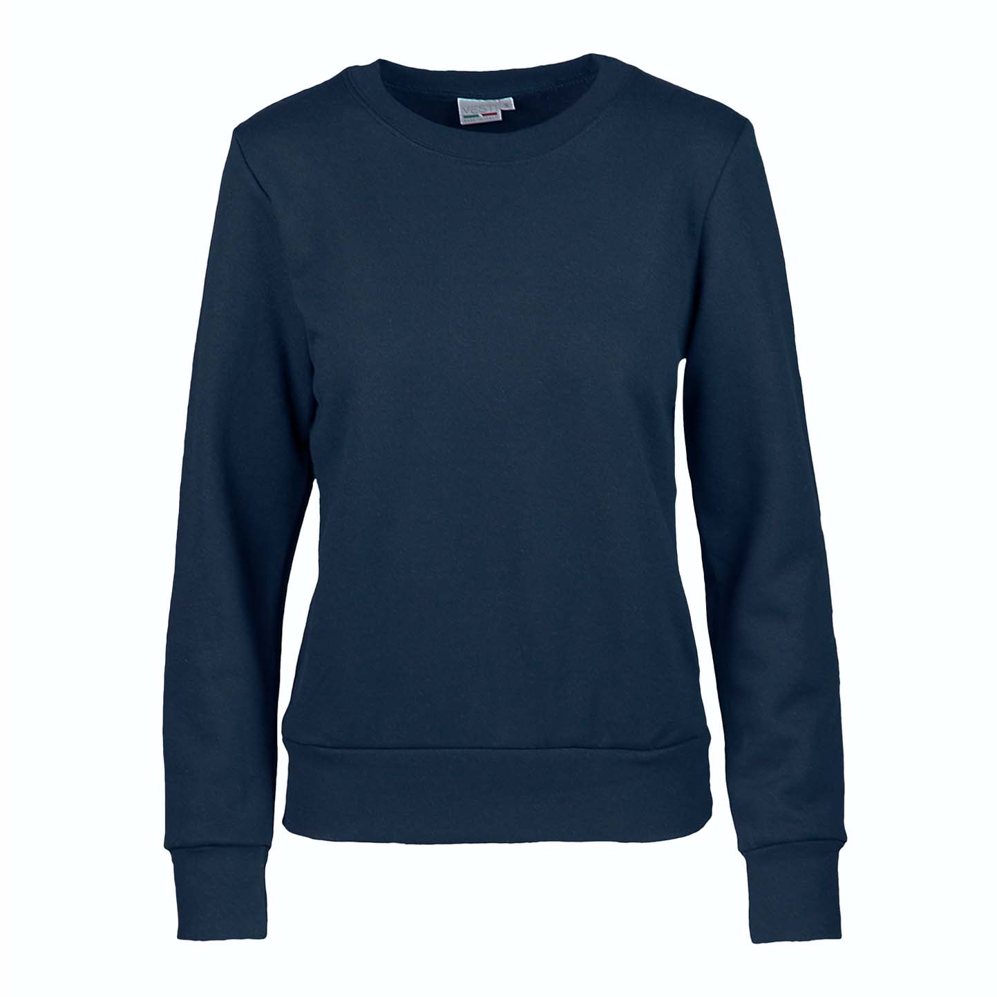 Damen-Sweatshirt aus Frottee, Material: 70 % Baumwolle, 30 % Polyester, 240 g/m², Schwarz, Größe S - Blau