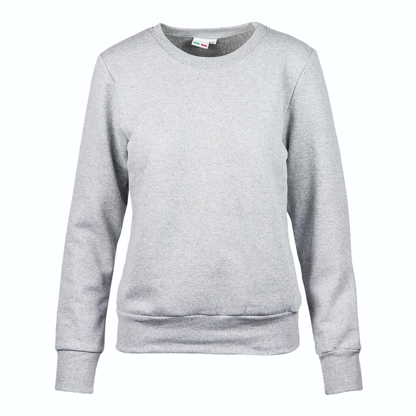 Damen-Sweatshirt aus Frottee, Material: 70 % Baumwolle, 30 % Polyester, 240 g/m², Schwarz, Größe S - Asche