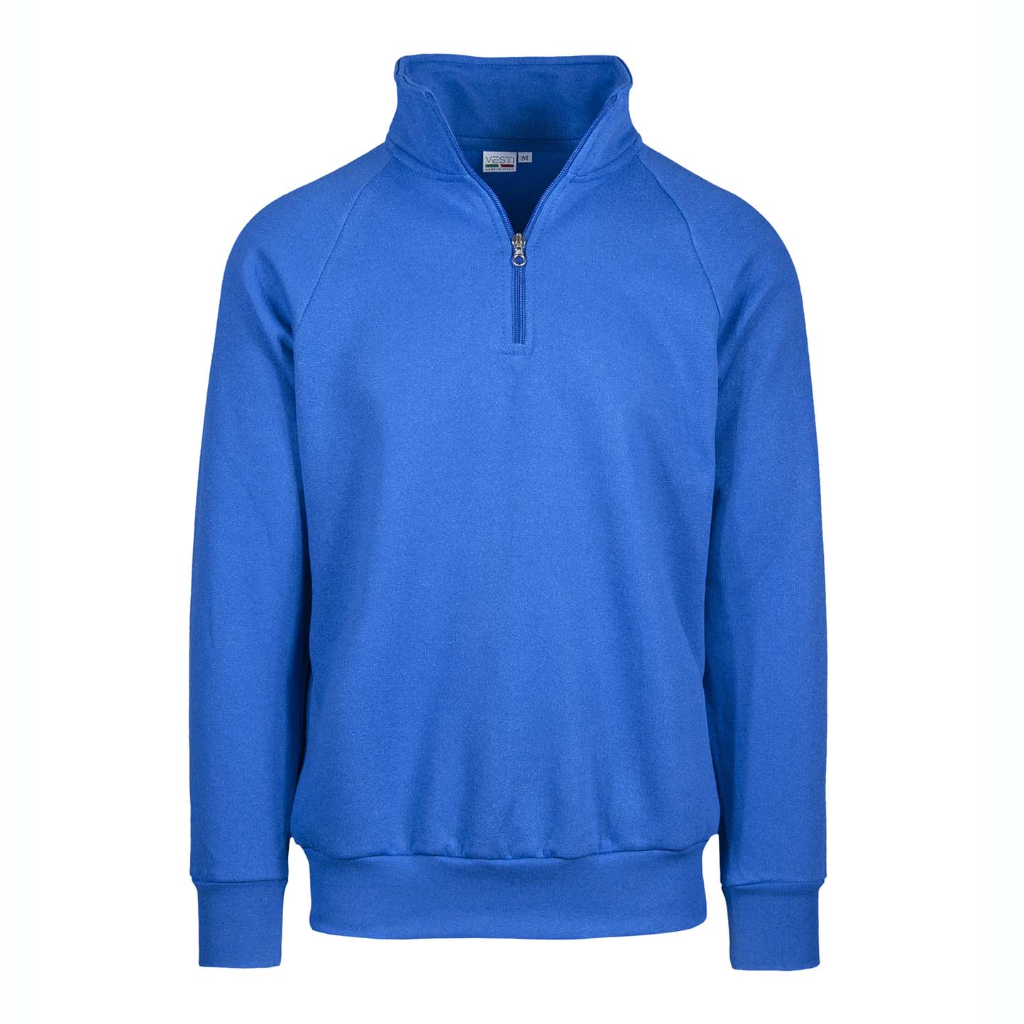 Terry-Sweatshirt mit Reißverschluss am Kragen, 70 % Baumwolle, 30 % Polyester, 240 g/m², Schwarz, Größe XS - 27 - Royal Sport XXS 1/2 Jahre