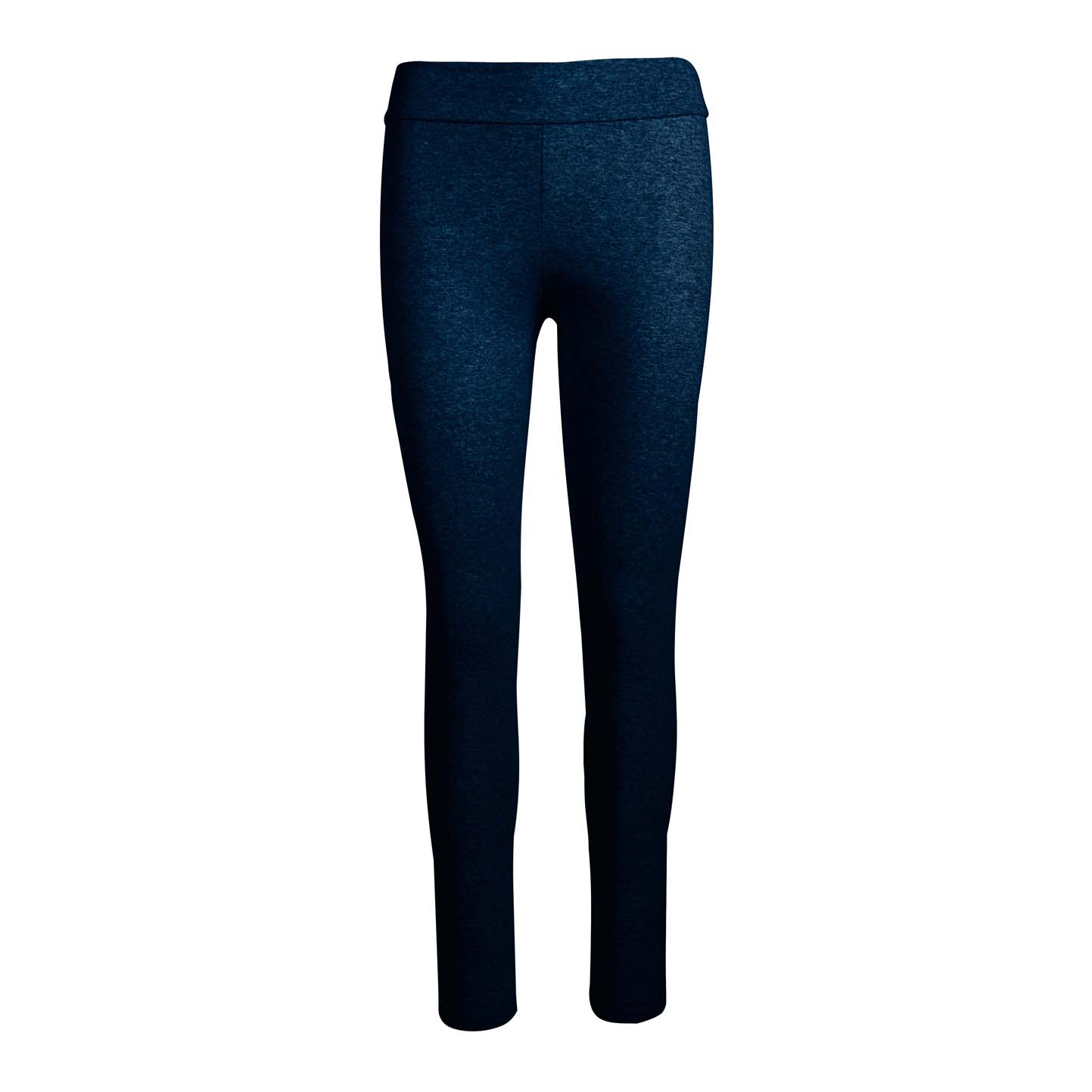 Neue Damenleggings, 90 % Baumwolle, 10 % Elastan, 210 g/m², Grau meliert, Größe S - Marineblau, Größe XS, 3/4 Jahre
