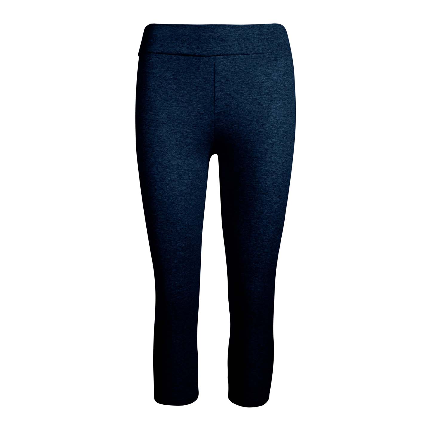 Neue Damen-Leggings, kurz, 90 % Baumwolle, 10 % Elastan, 210 g/m², Grau meliert, Größe S - NY - Marineblau, Größe XS, 3/4 Jahre