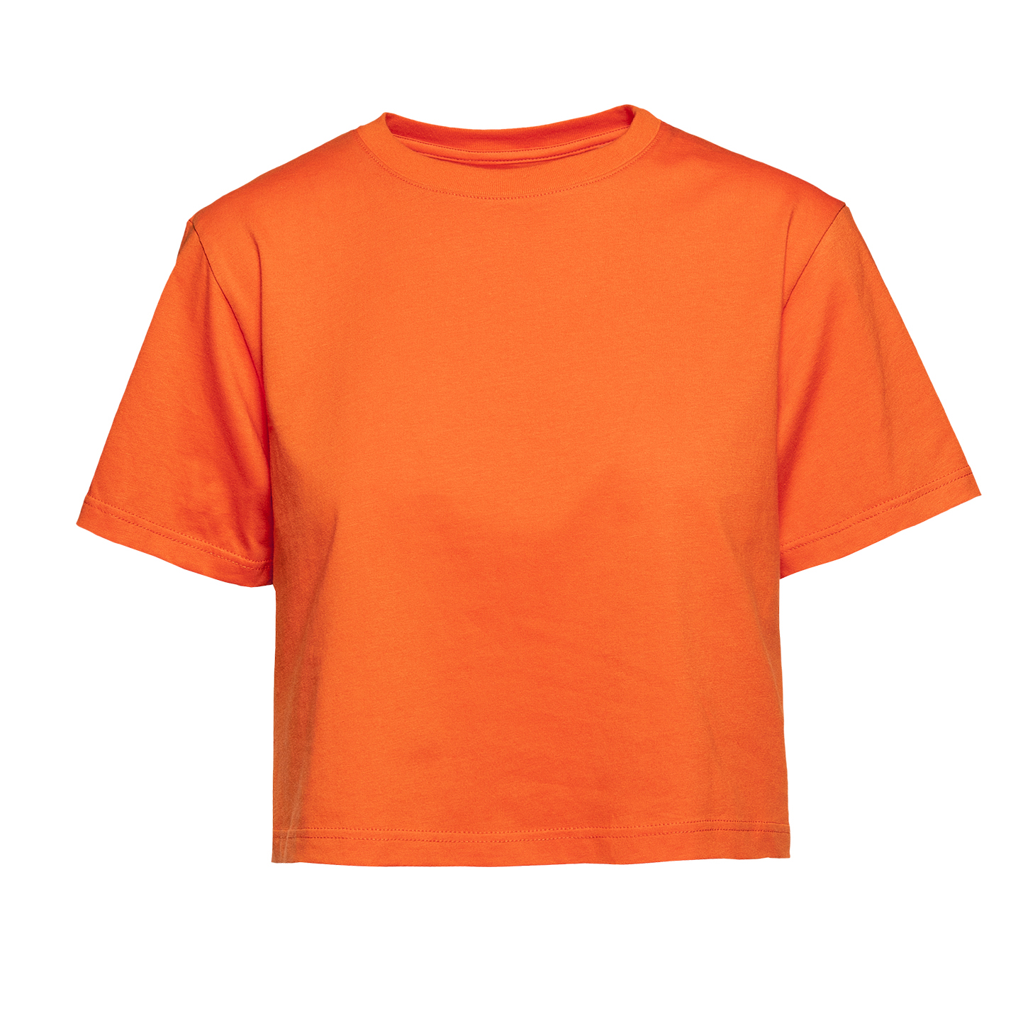 Damen-Kurzarmshirt, 100 % Baumwolle, 140 g/m², Grau meliert, hell, Größe XS - Orange XS