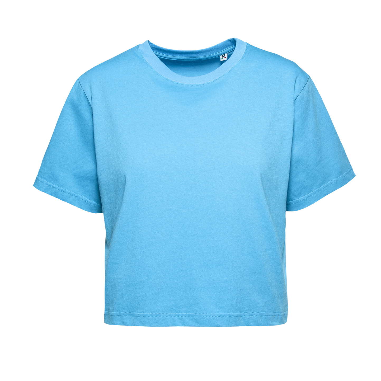 Damen-Kurzarmshirt, 100 % Baumwolle, 140 g/m², Grau meliert, hell, Größe XS - Türkis XS