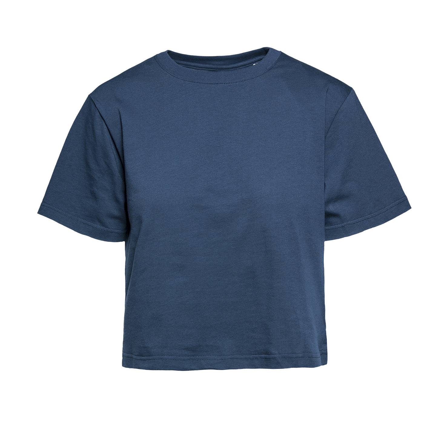 Damen-Kurzarmshirt, 100 % Baumwolle, 140 g/m², Grau meliert, hell, Größe XS - Marineblau, Größe XS, 3/4 Jahre
