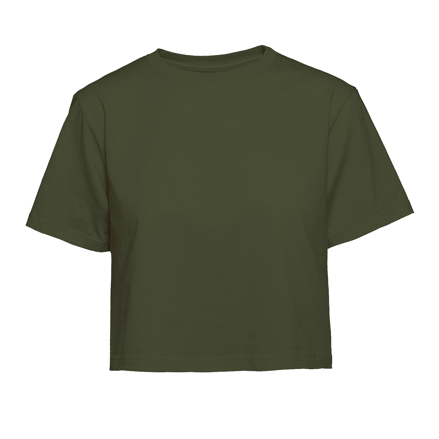 Damen-Kurzarmshirt, 100 % Baumwolle, 140 g/m², Grau meliert, hell, Größe XS - Militärgrün XS