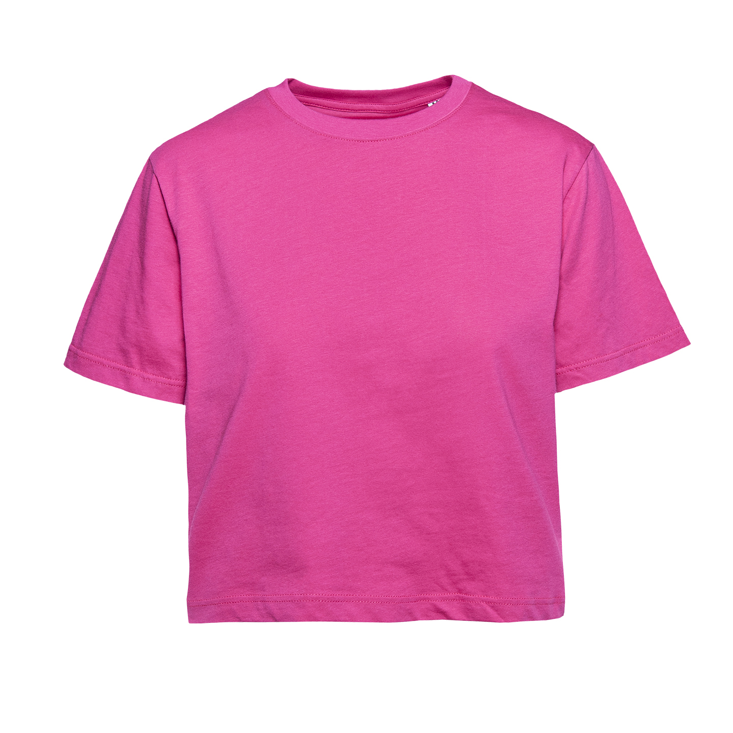 Damen-Kurzarmshirt, 100 % Baumwolle, 140 g/m², Grau meliert, hell, Größe XS - Fuchsia M/L 8/10 Jahre