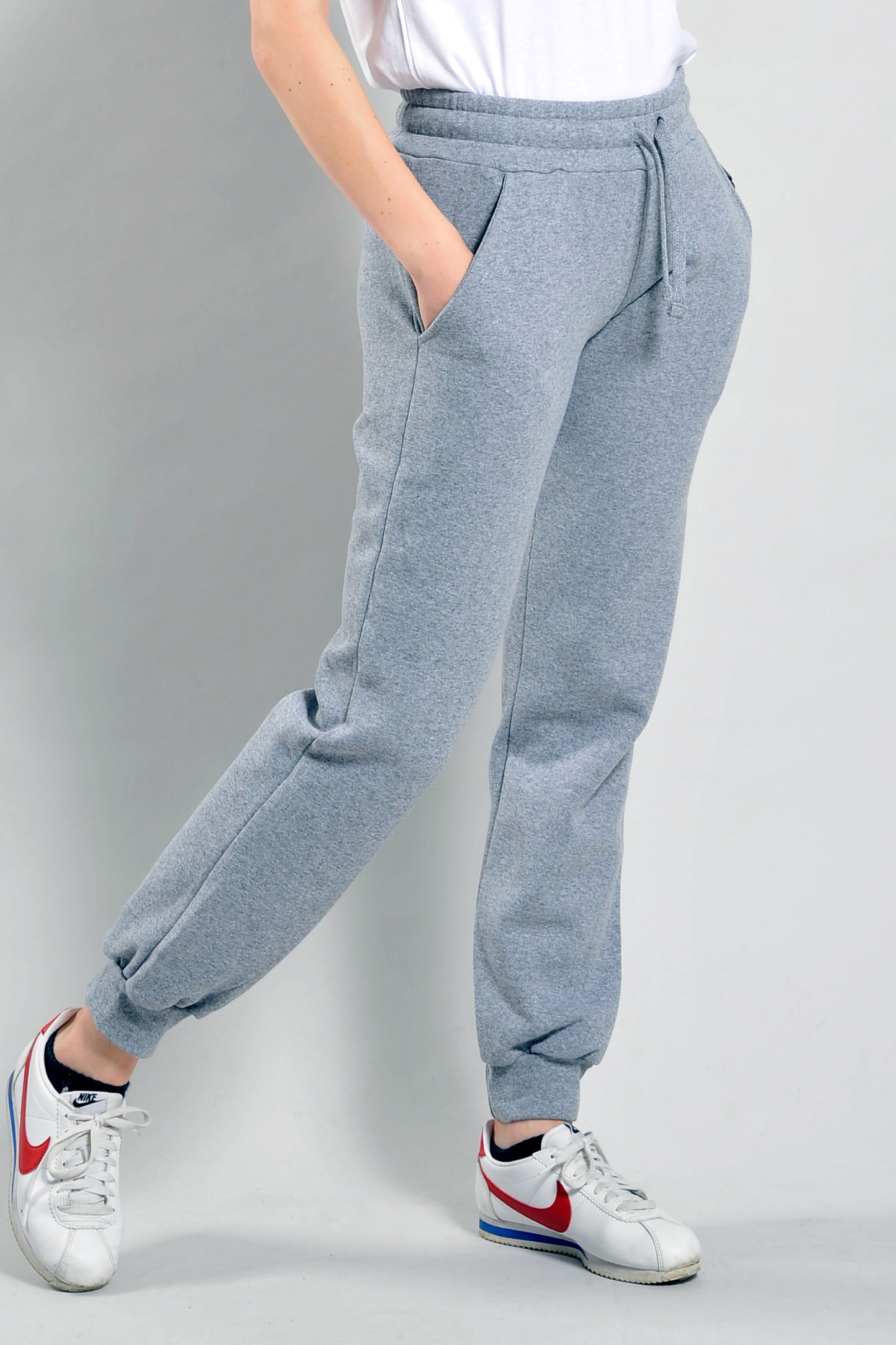 Damen-Sweatshirthose, Frottee (70 % Baumwolle, 30 % Polyester), 240 g/m², Schwarz, Größe S - Weiß XS