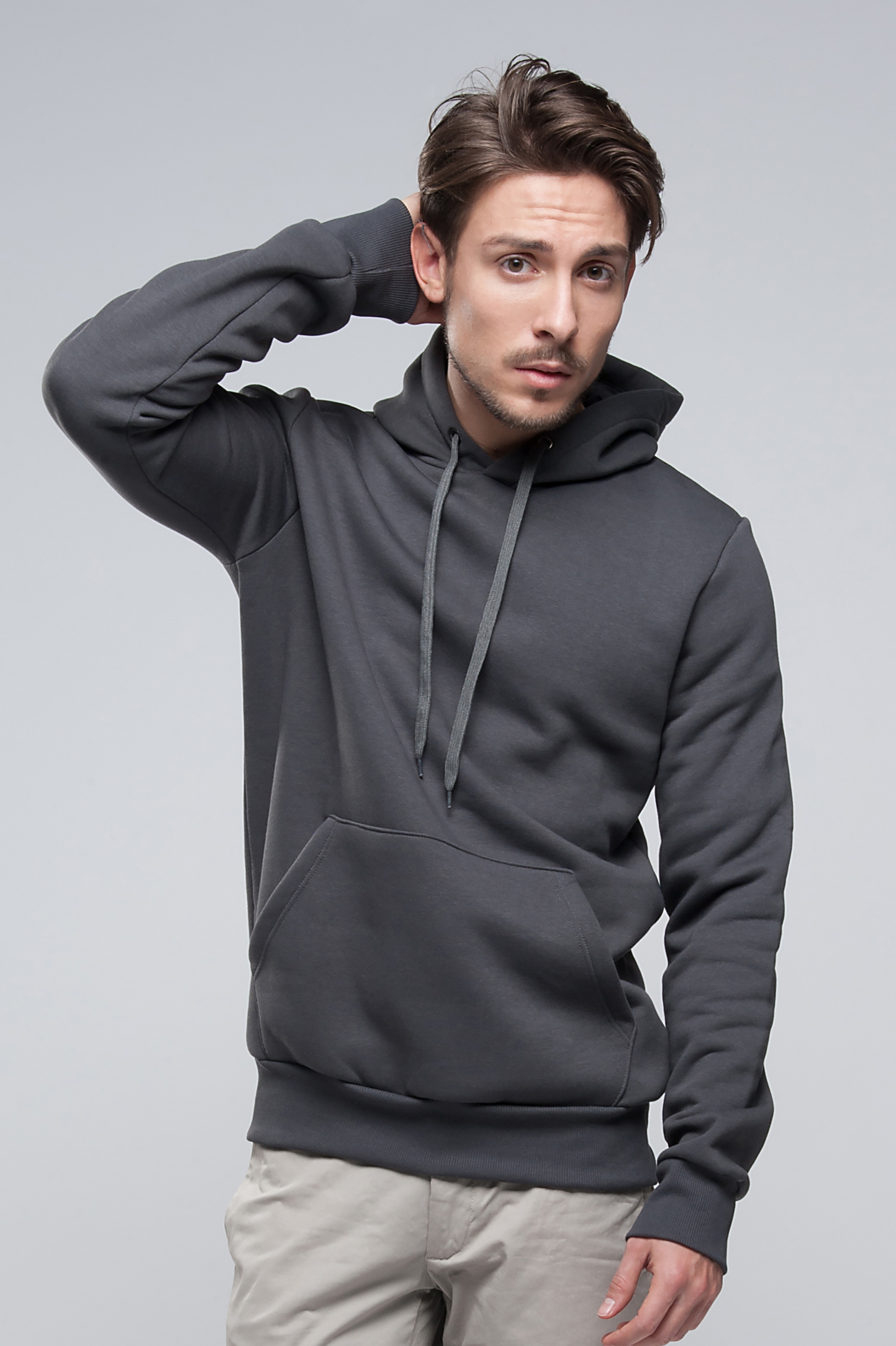 Frottee-Hoodie, 100 % Baumwolle, 320 g/m², Schwarz, Größe XS - Tabak XXS