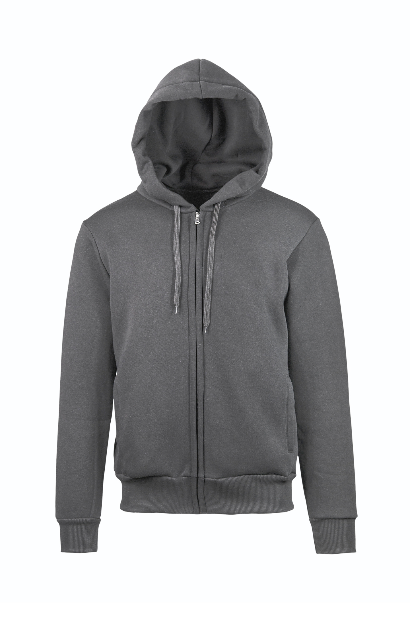 Sweatshirt mit Kapuze und Reißverschluss, 75 % Baumwolle, 25 % Polyester, 320 g/m², Schwarz, Größe XS - PS - Dark Lead XS