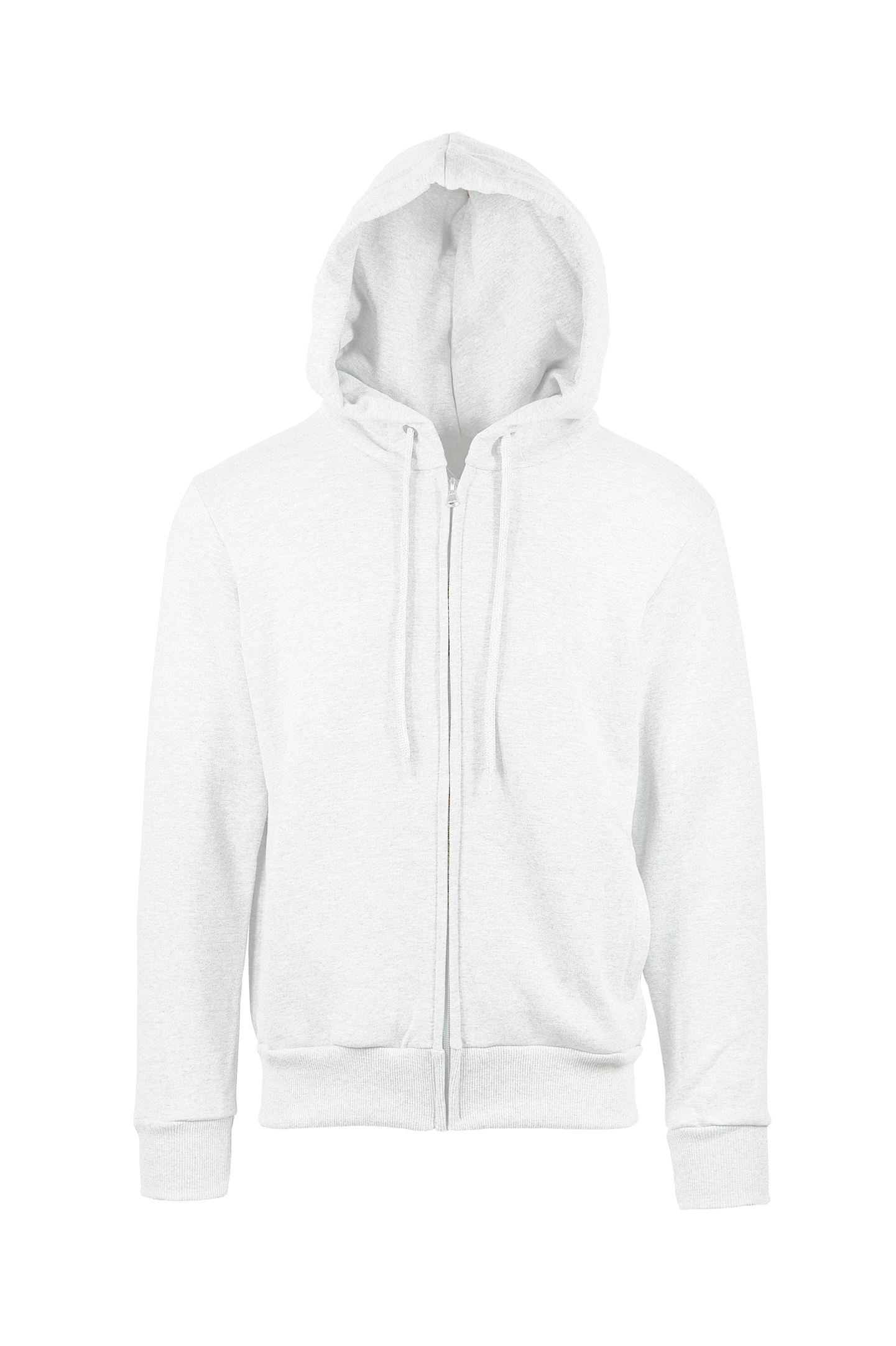 Sweatshirt mit Kapuze und Reißverschluss, 75 % Baumwolle, 25 % Polyester, 320 g/m², Schwarz, Größe XS - 98 - Cremeweiß S