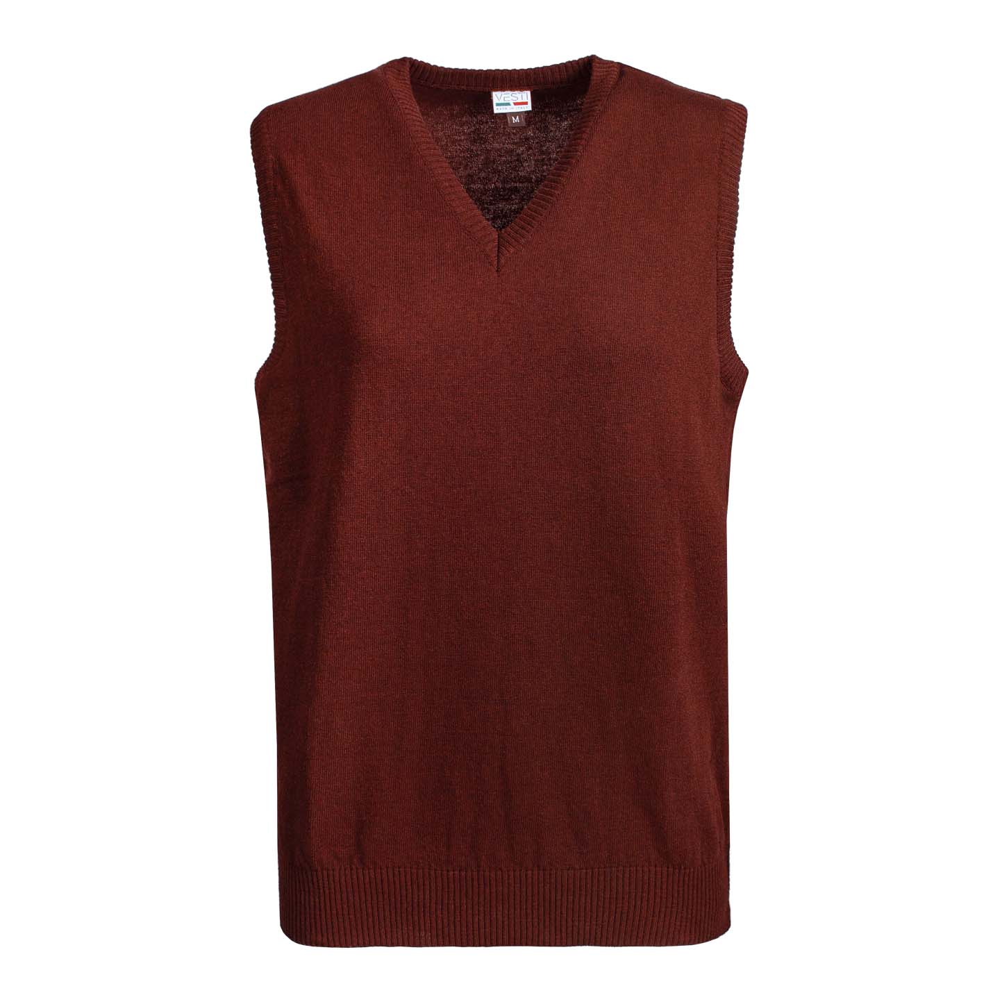 Pulloverweste aus 100 % recycelter Baumwolle, Bordeaux, Größe XS - Bordeaux