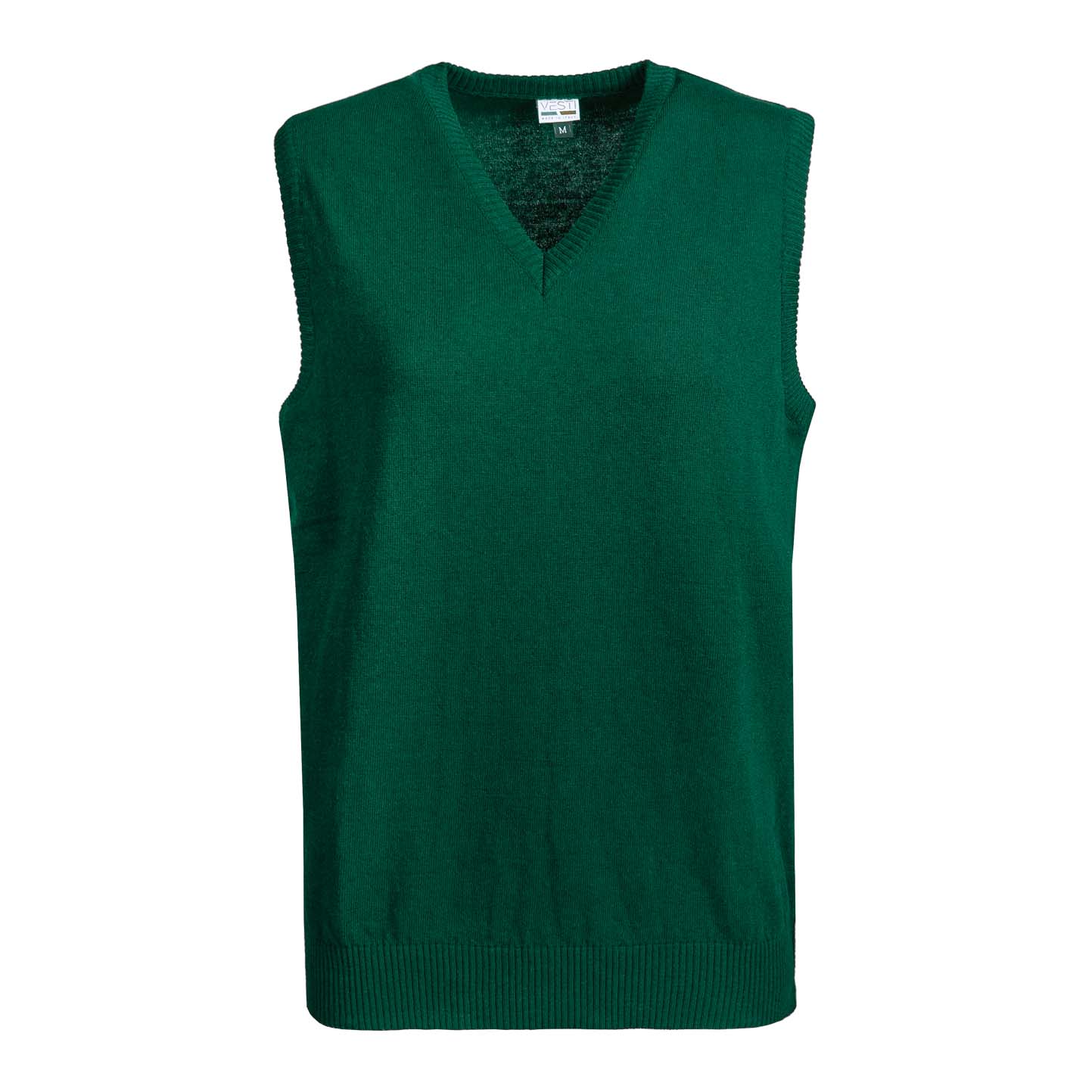 Pulloverweste aus 100 % recycelter Baumwolle, Bordeaux, Größe XS - Intensives Grün