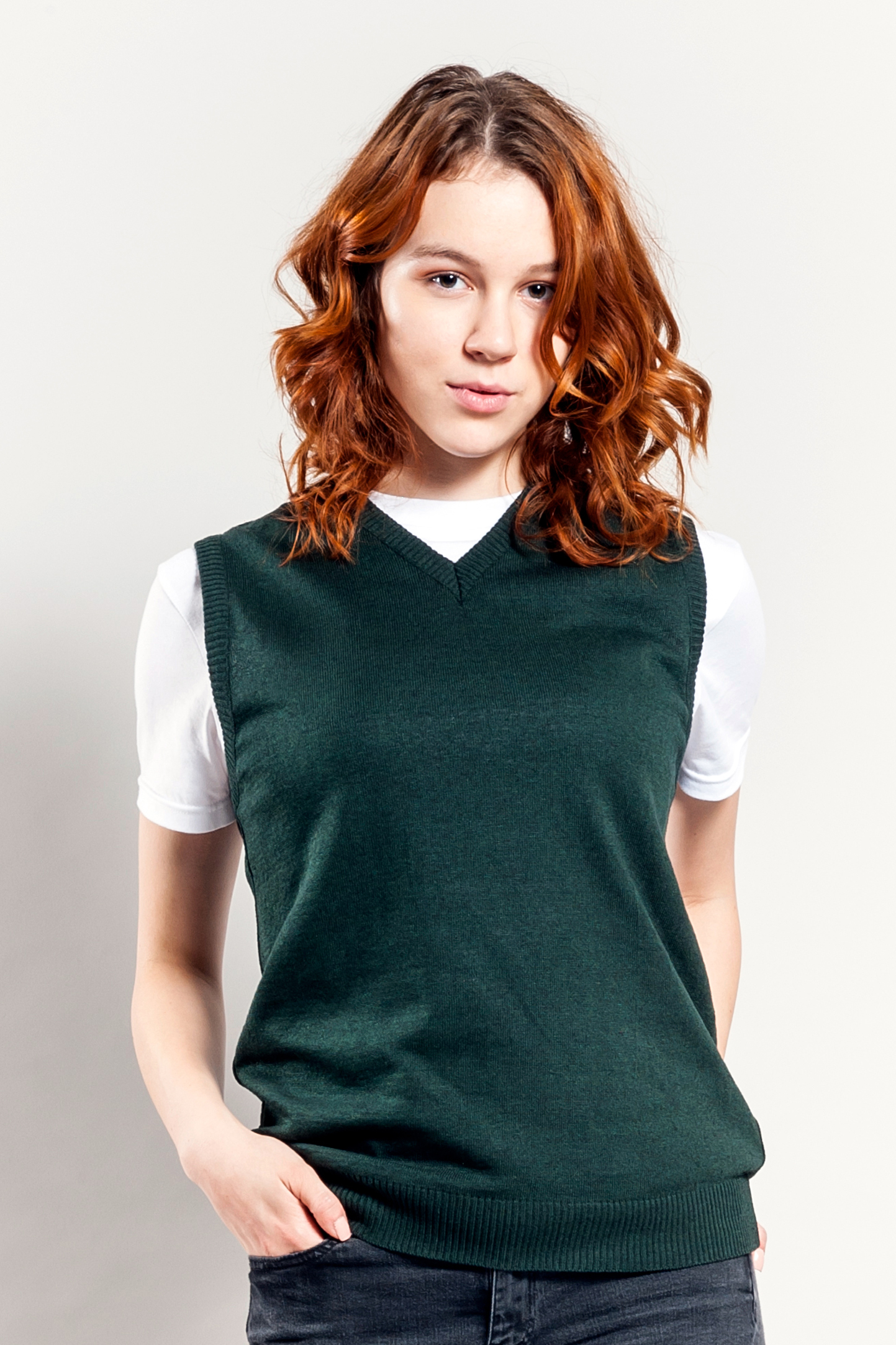 Pulloverweste aus 100 % recycelter Baumwolle, Bordeaux, Größe XS