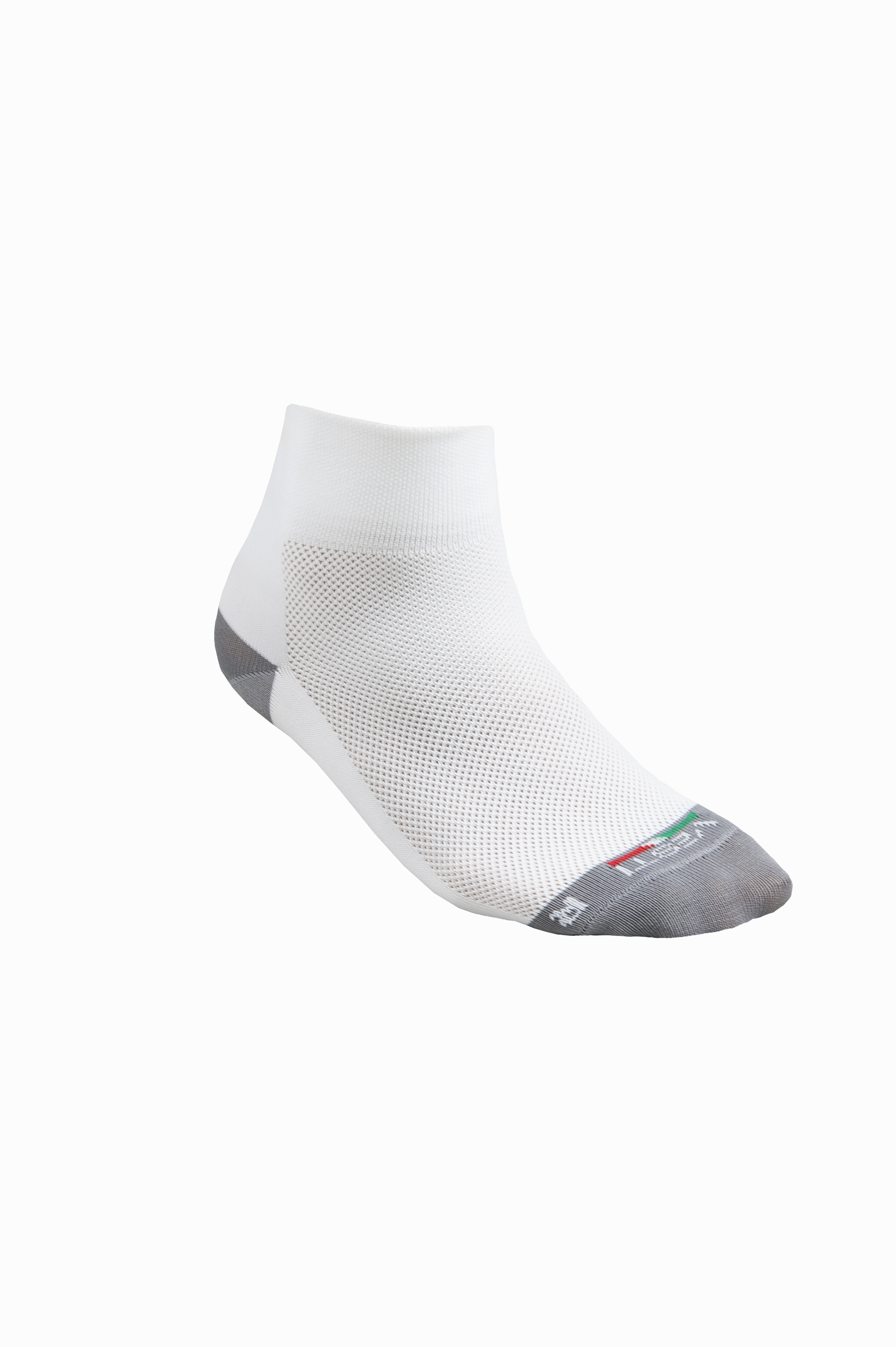 Performance-Laufsocken 62/36/2% Mic/Pam/Ela Fluoreszierendes Gelb/Mittelgrau Größe 35-38 - E1 - Weiß/Mittelgrau Größe 35-38