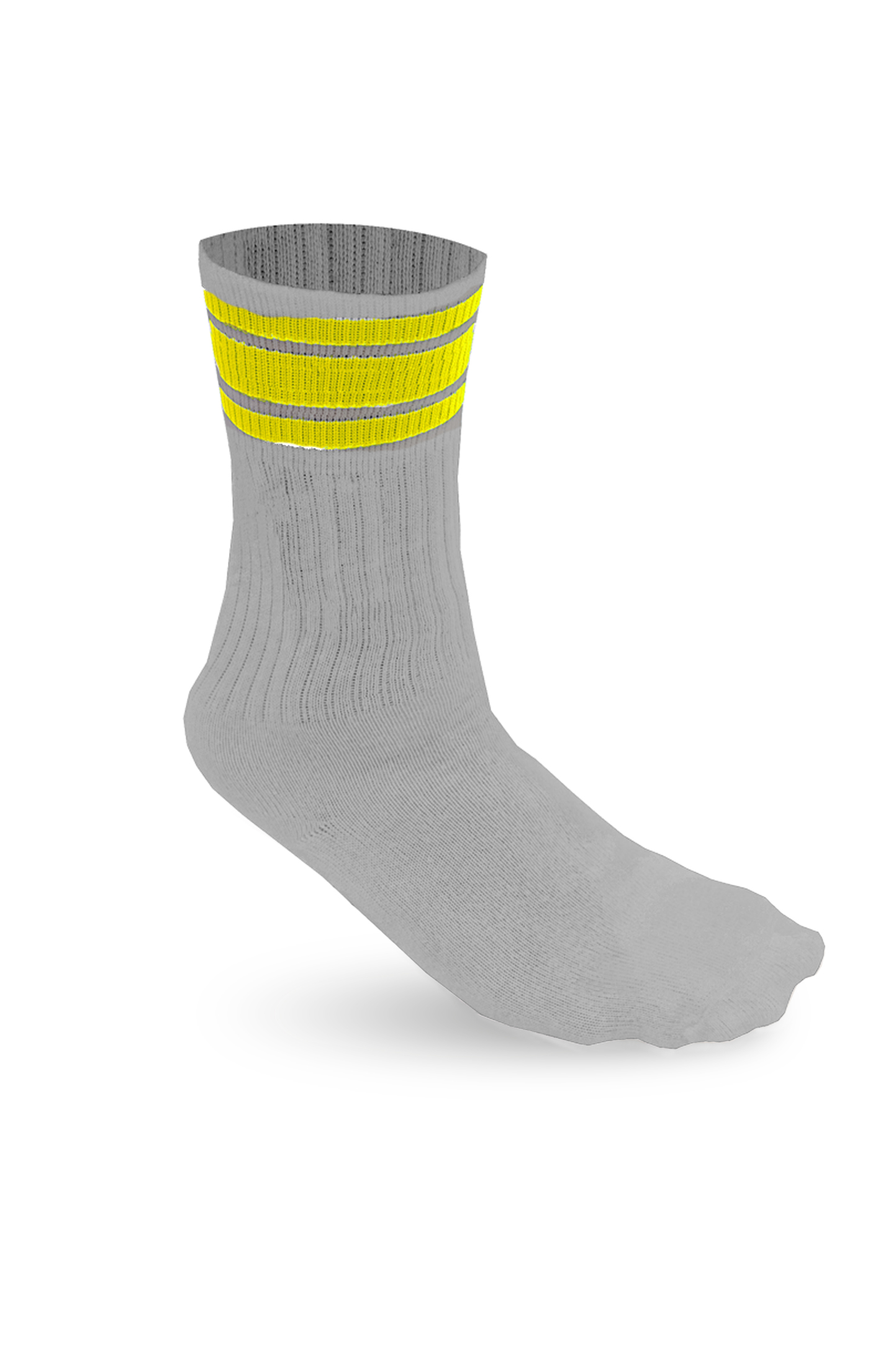 Sportsocken 78/18/4% Cot/Pam/Ela Hellmeliertes Grau Größe 35/38 - 0530 - Grau/Fluoreszierendes Gelb Größe 35/38