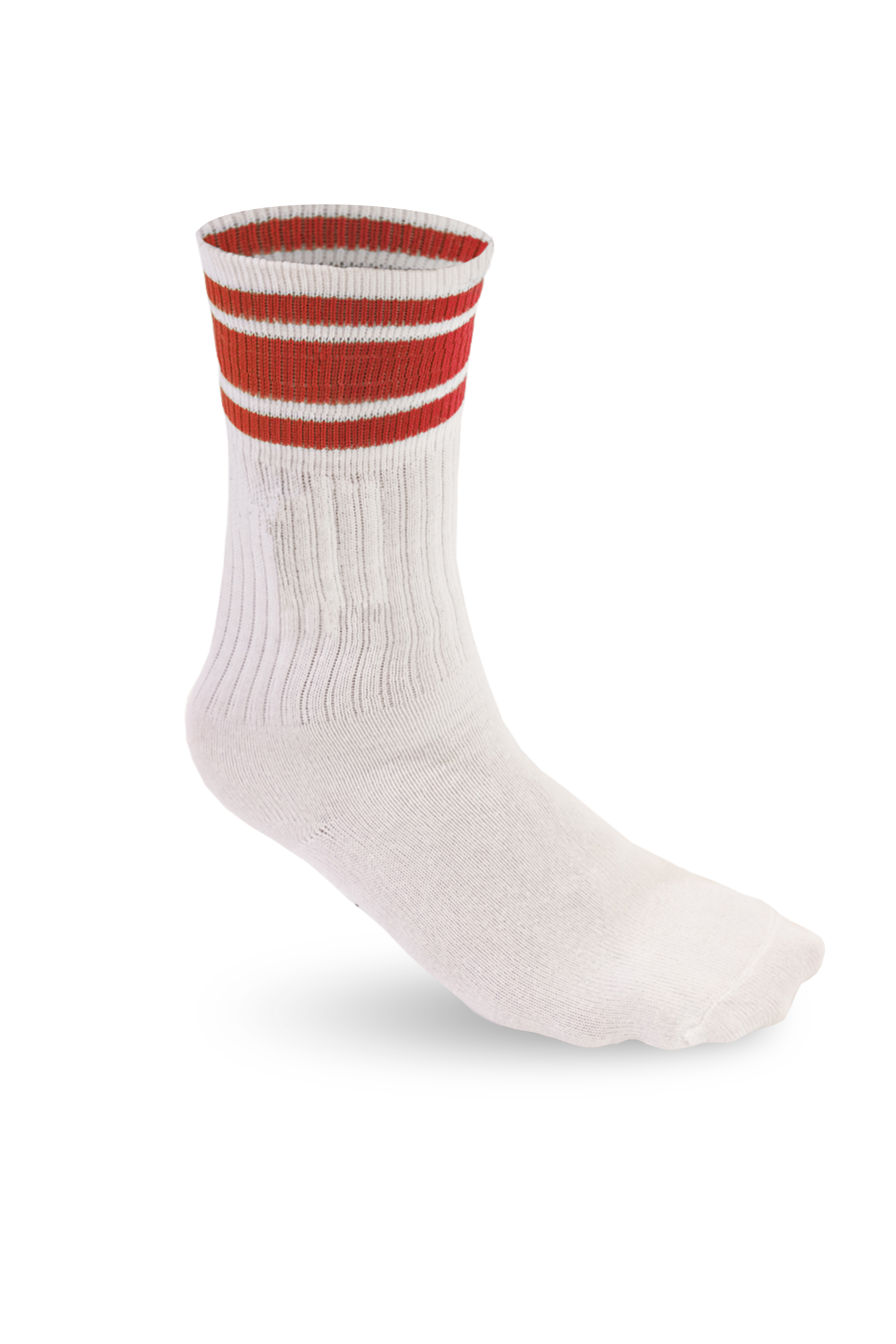 Sportsocken 78/18/4% Cot/Pam/Ela Hellmeliertes Grau Größe 35/38 - 9928 - Weiß/Rot Größe 35/38
