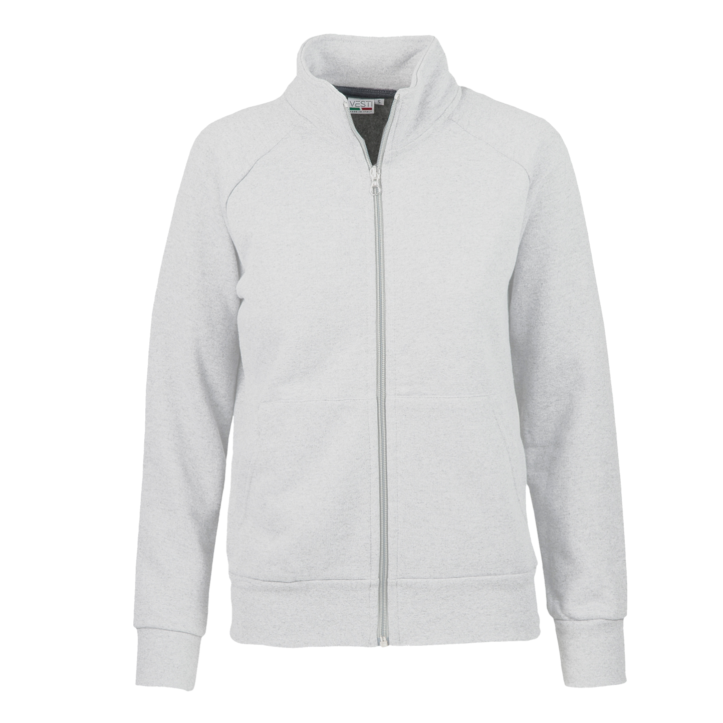Damen-Sweatshirt mit langem Reißverschluss - 99 - Weiß XS