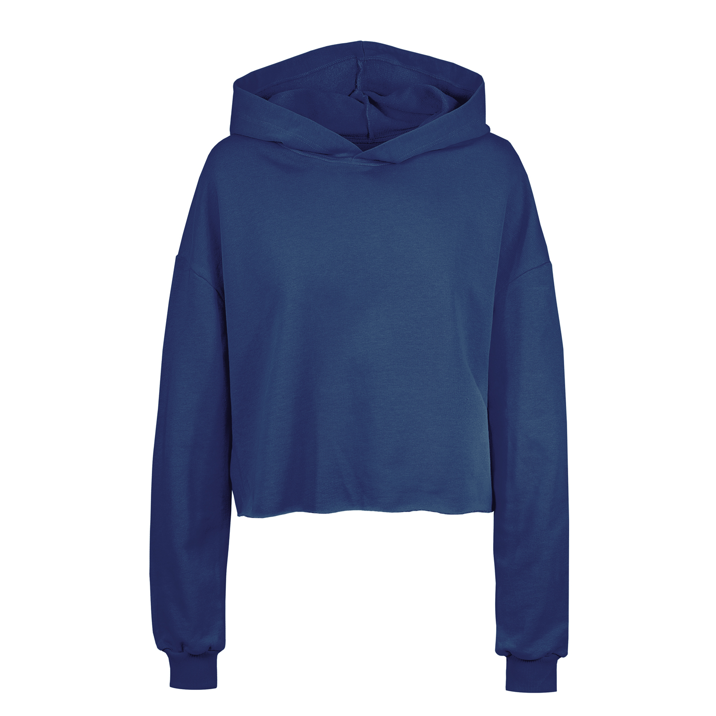 Amy Damen Cropped-Hoodie aus French Terry - NY - Marineblau, Größe XS, 3/4 Jahre