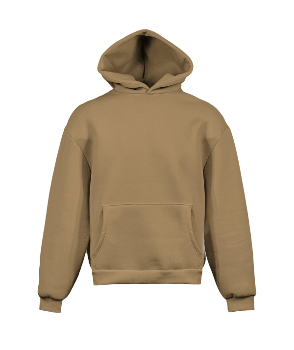 Boxy-Hoodie aus weichem Sweatstoff - TB - Tabak XXS