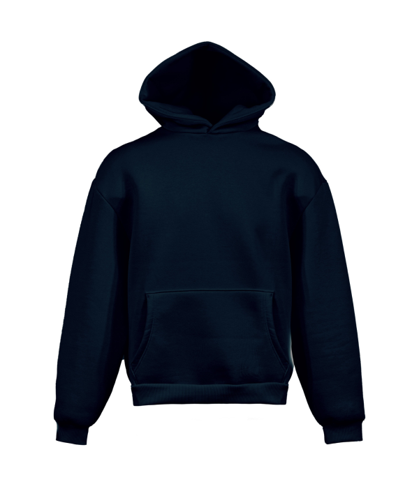 Boxy-Hoodie aus weichem Sweatstoff - NY - Marineblau, Größe XS, 3/4 Jahre