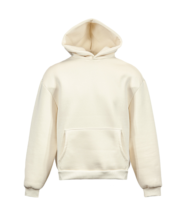 Boxy-Hoodie aus weichem Sweatstoff - 38 - Creme XS NEU