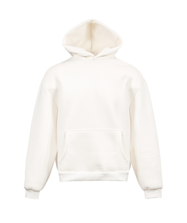 Boxy-Hoodie aus weichem Sweatstoff - 98 - Cremeweiß S