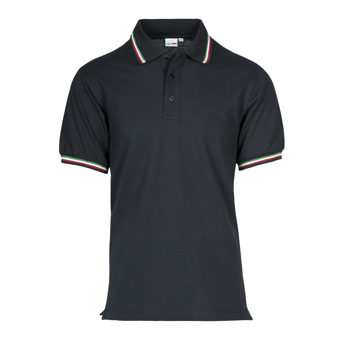 Polo Piqué S/S 50/50% Baumwolle/Baumwolle, 180 g/m², Schwarz, ECO XS - 12E - Schwarzes ECO XS