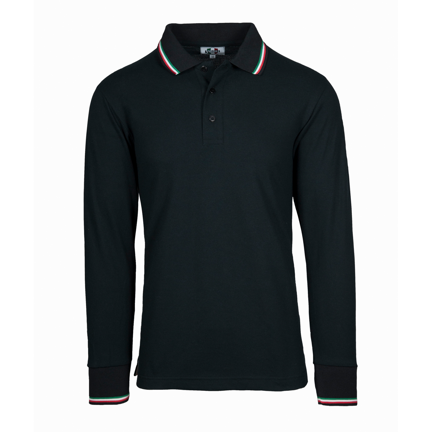 Polo Piqué S/L 50/50% Baumwolle/Baumwolle, 180 g/m², Schwarz, ECO XS - 12E - Schwarzes ECO XS