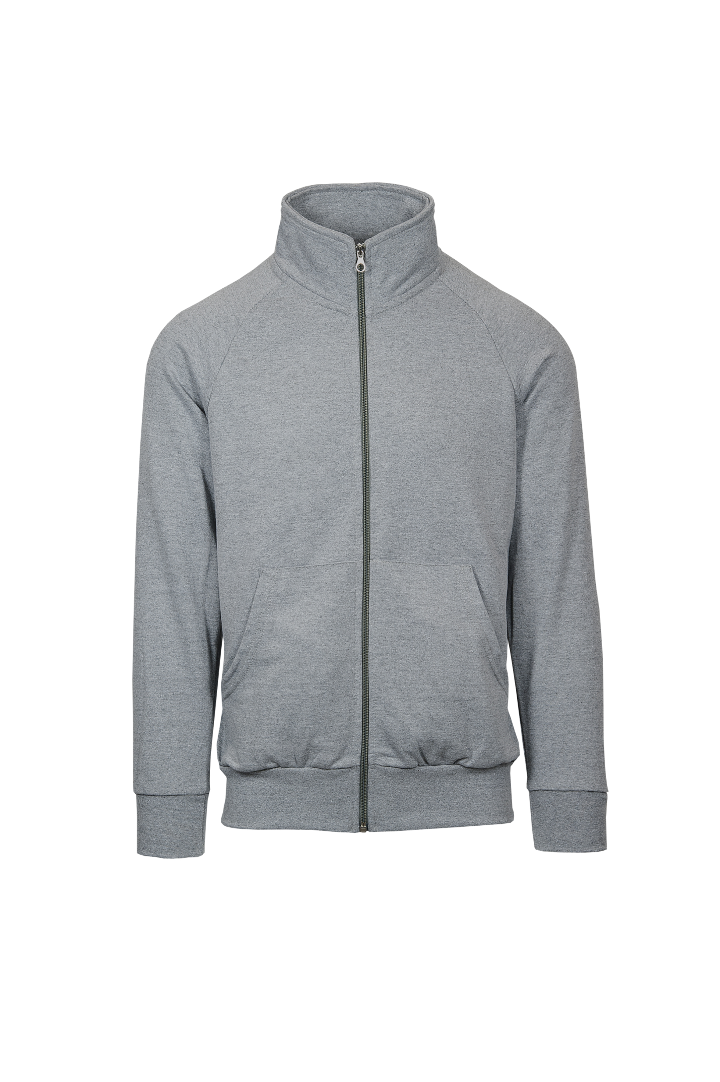Sweatshirtjacke mit Reißverschluss, Frottee (70 % Baumwolle, 30 % Polyester), 240 g/m², Schwarz, Größe XS - 75 - Asche