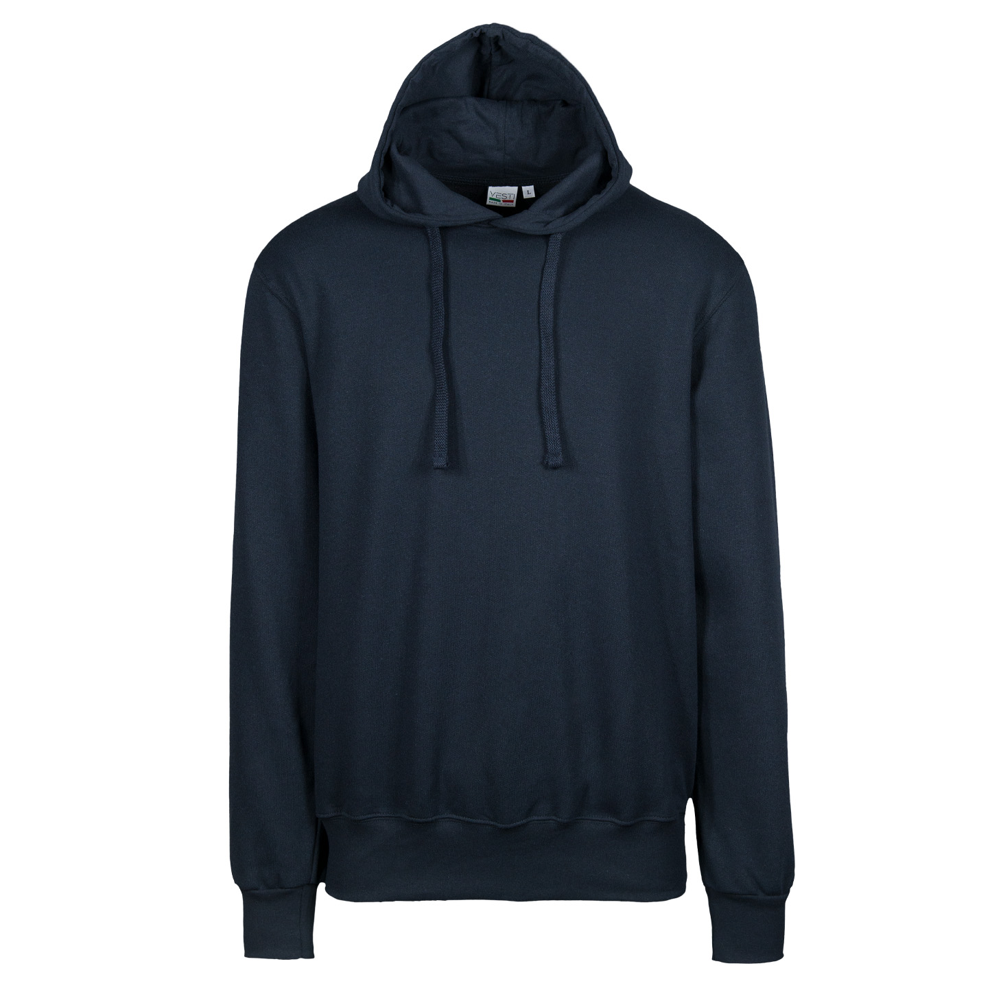 Kapuzenpullover ohne Kängurutasche, 70 % Baumwolle, 30 % Polyester, 280 g/m², Schwarz, Größe XS - 18 - Blau
