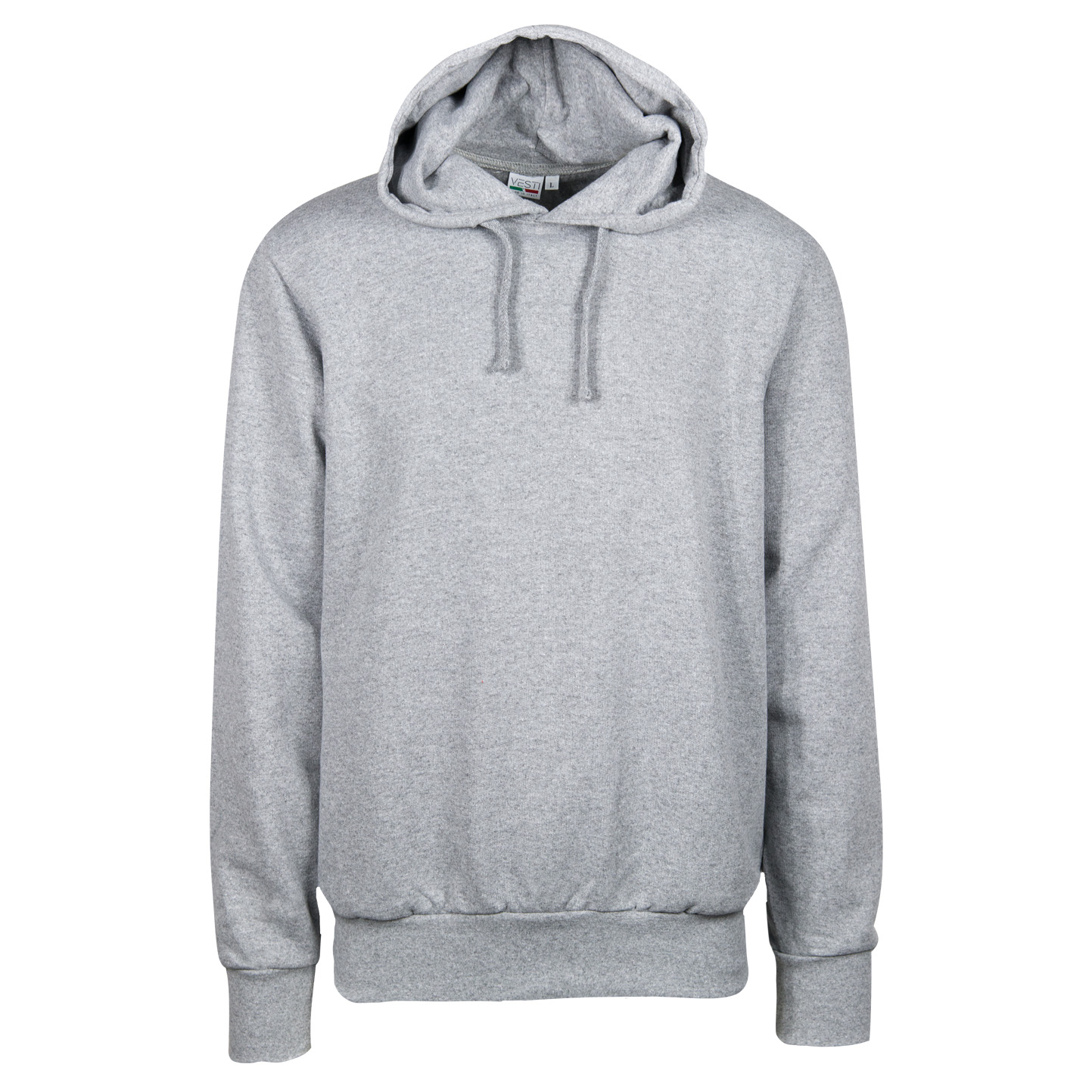 Kapuzenpullover ohne Kängurutasche, 70 % Baumwolle, 30 % Polyester, 280 g/m², Schwarz, Größe XS - 75 - Asche