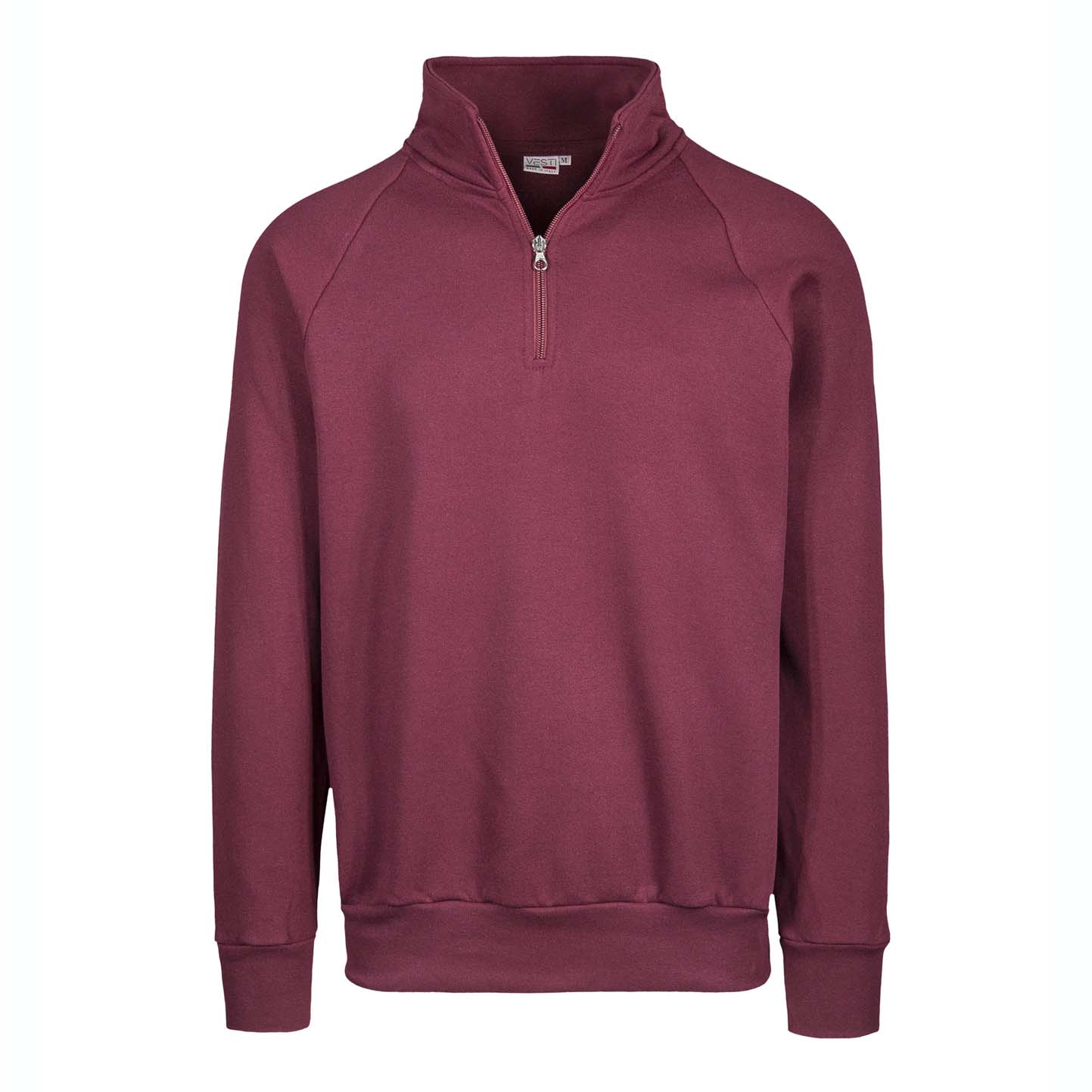 Unisex-Sweatshirt mit Reißverschluss am Kragen, 70 % Baumwolle, 30 % Polyester, 280 g/m², Schwarz, Größe XS - Bordeaux Sport XXS 1/2 Jahre