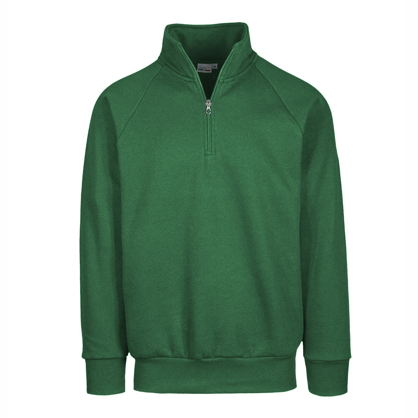 Unisex-Sweatshirt mit Reißverschluss am Kragen, 70 % Baumwolle, 30 % Polyester, 280 g/m², Schwarz, Größe XS - Green Meadow XS