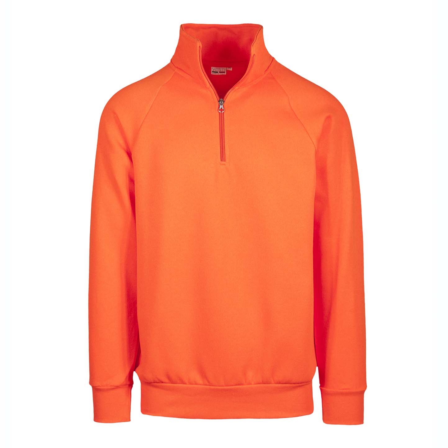 Unisex-Sweatshirt mit Reißverschluss am Kragen, 70 % Baumwolle, 30 % Polyester, 280 g/m², Schwarz, Größe XS - Orange Sport XS