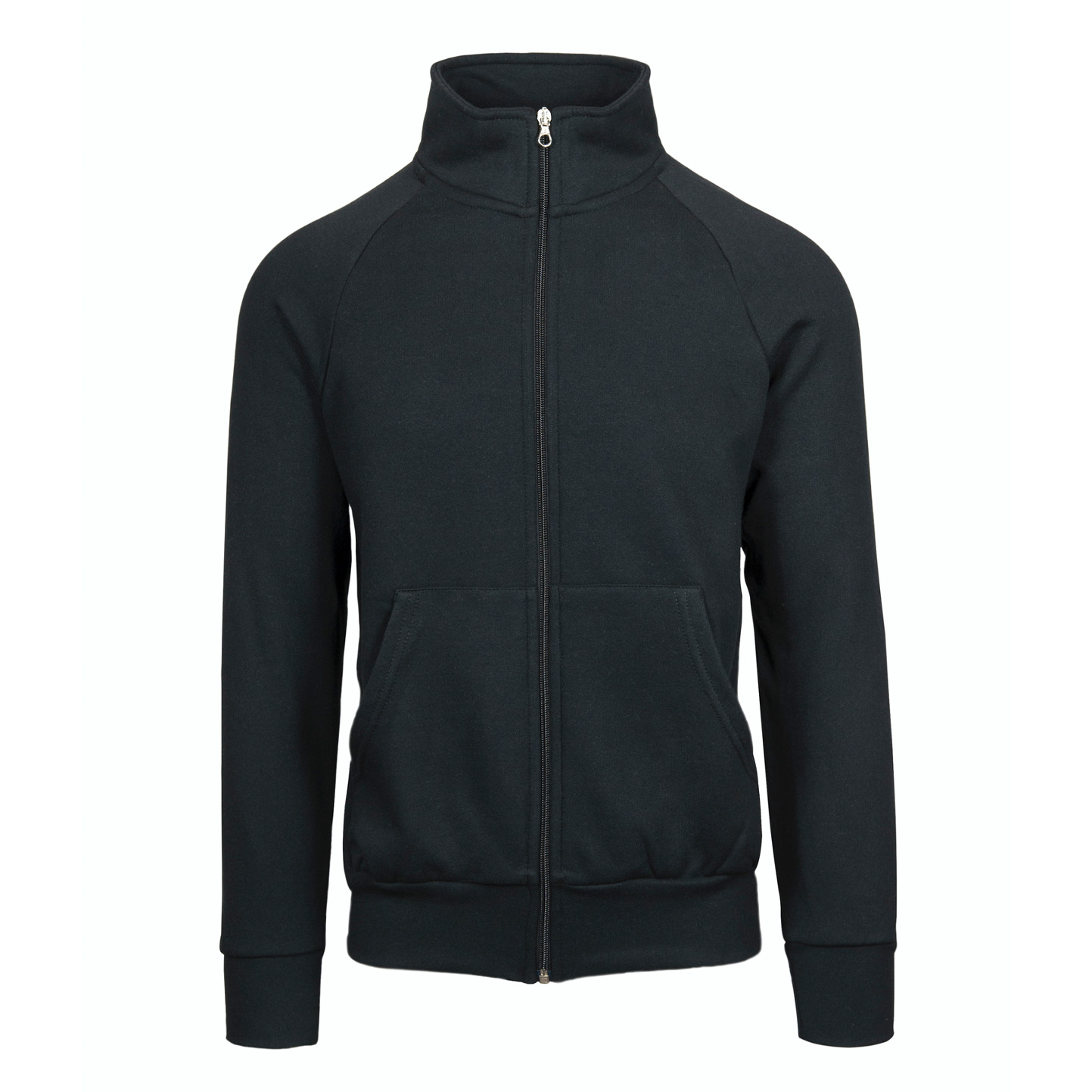 Langes Sweatshirt mit Reißverschluss, 70 % Baumwolle, 30 % Polyester, 280 g/m², Schwarz, Größe XS - 12 - Schwarz