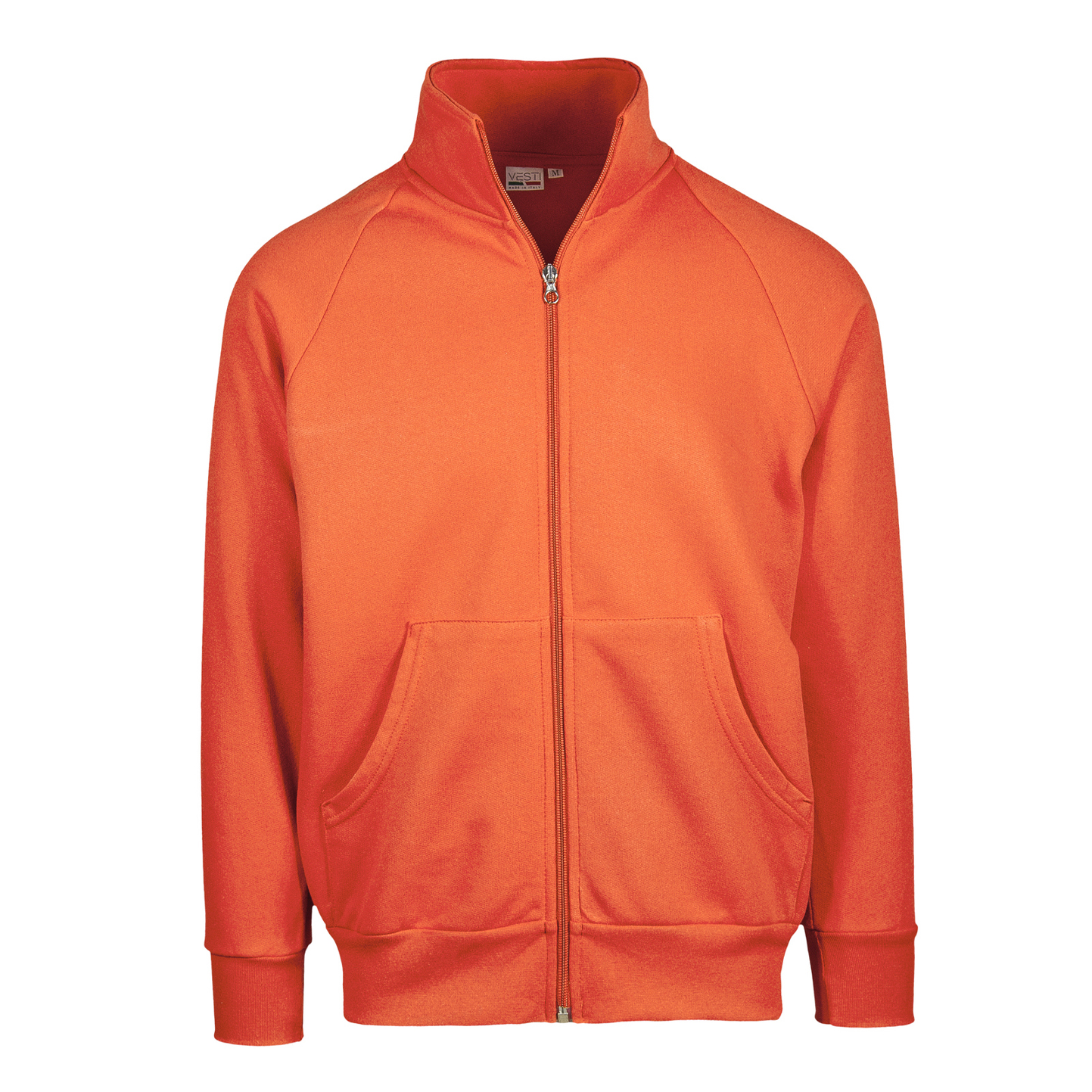 Langes Sweatshirt mit Reißverschluss, 70 % Baumwolle, 30 % Polyester, 280 g/m², Schwarz, Größe XS - AR - Orange Sport XS