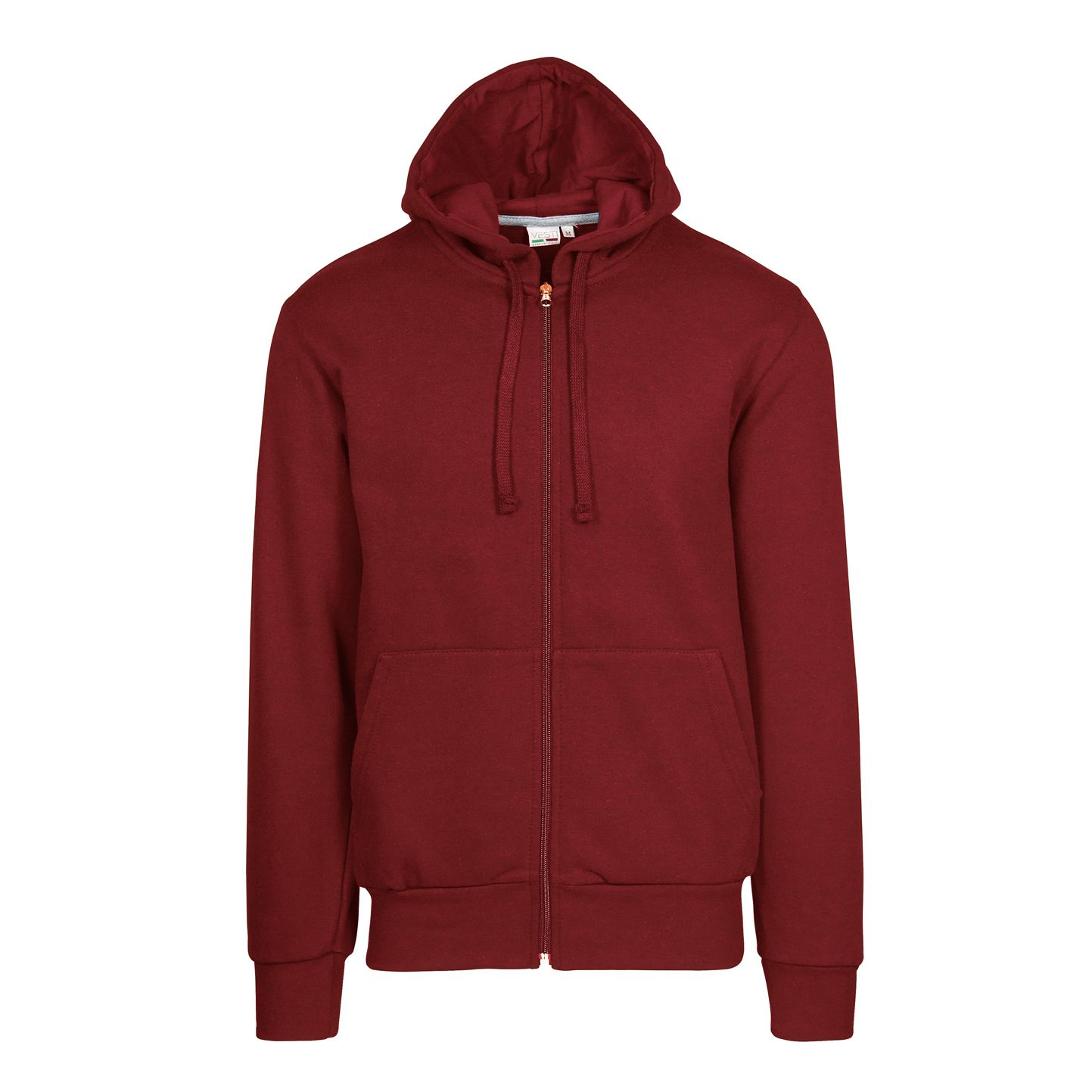 Kapuzenpullover mit Reißverschluss, 70 % Baumwolle, 30 % Polyester, 280 g/m², Schwarz, Größe XS - 48 - Bordeaux Sport XXS 1/2 Jahre