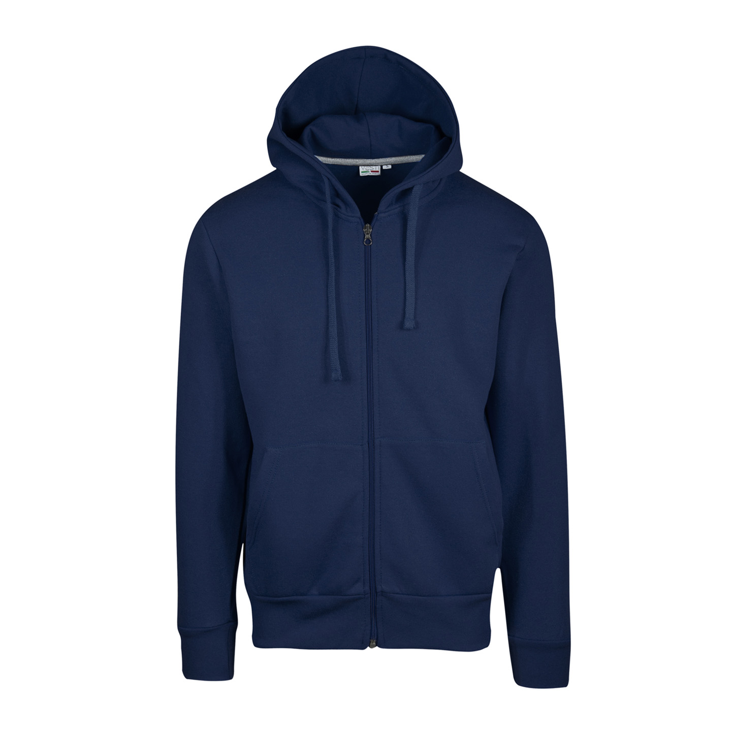 Kapuzenpullover mit Reißverschluss, 70 % Baumwolle, 30 % Polyester, 280 g/m², Schwarz, Größe XS - 18 - Blau
