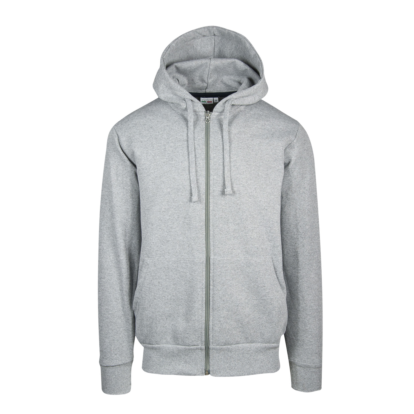 Kapuzenpullover mit Reißverschluss, 70 % Baumwolle, 30 % Polyester, 280 g/m², Schwarz, Größe XS - 75 - Asche